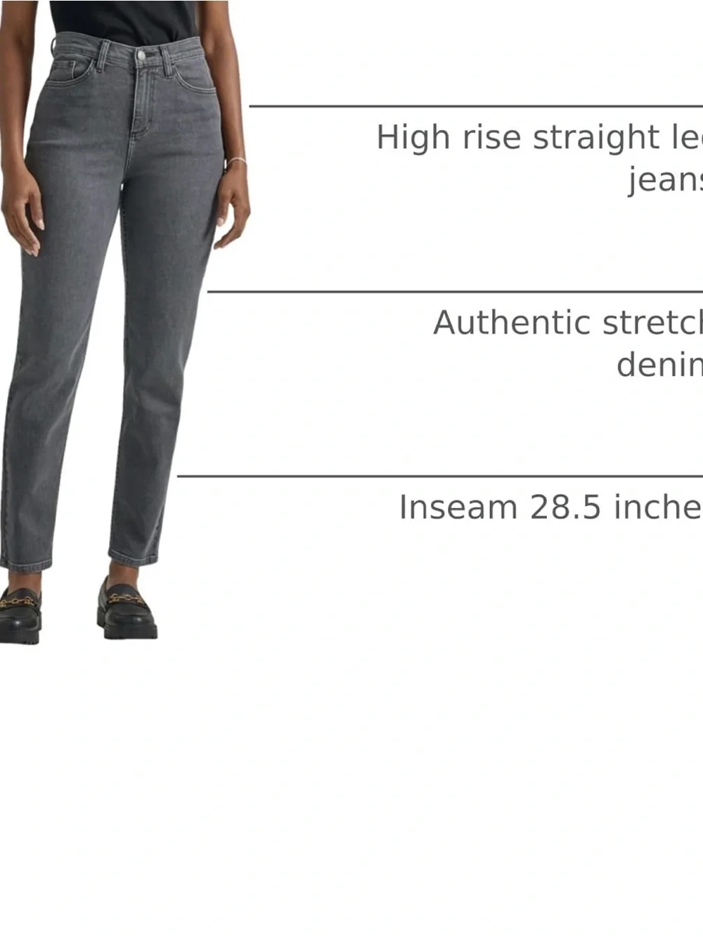 Lee Legendary High-Rise Mom Jean Straight Leg Jeans in Charcoal Gray